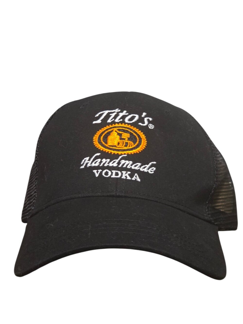 Tito's Handmade Vodka Austin,Texas Embroidered Logo NWOT Black Trucker Hat/Cap